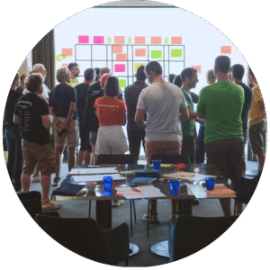 standing working people during a Leadership Camp